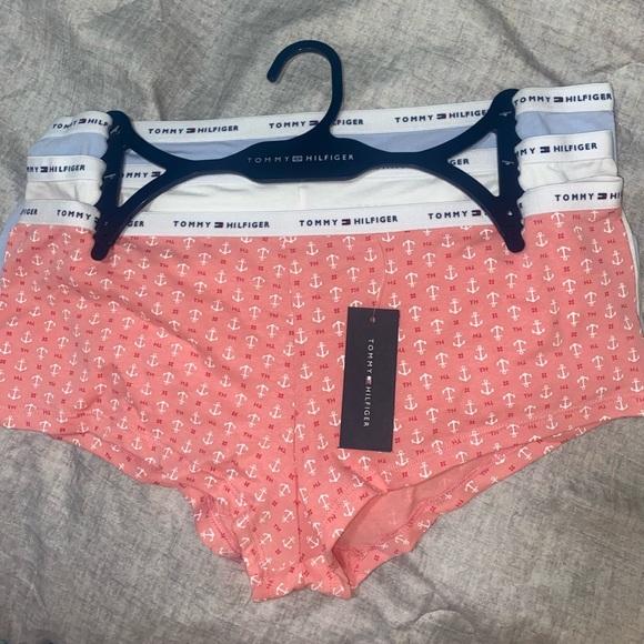 Tommy Hilfiger Boyshort Panties Set of 3 Pink, Blue and White - Picture 2 of 5
